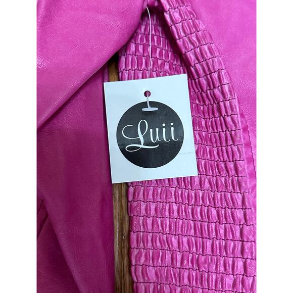Luii Pink Purple Faux Leather Jacket Size Small NWT - Picture 7 of 8